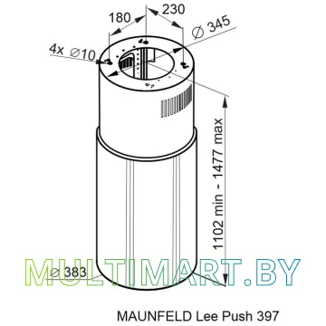 Вытяжка MAUNFELD Lee Push 397 (золотой) картинка 11